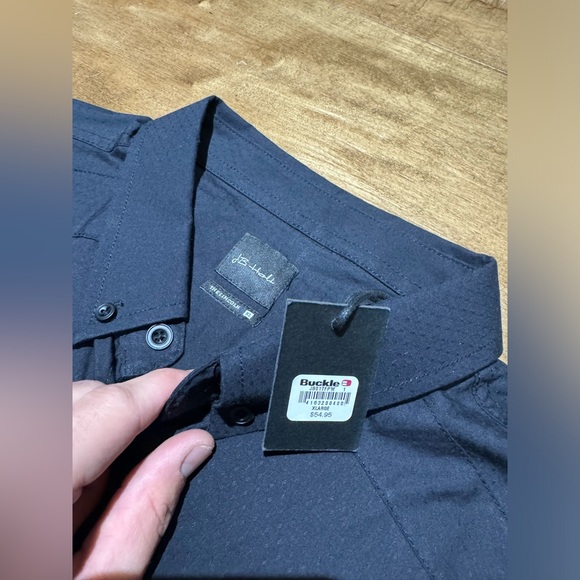 (NWT) J.B Holt “The Lincoln” Long Sleeve Black Button Down Size X-Large - Picture 3 of 4